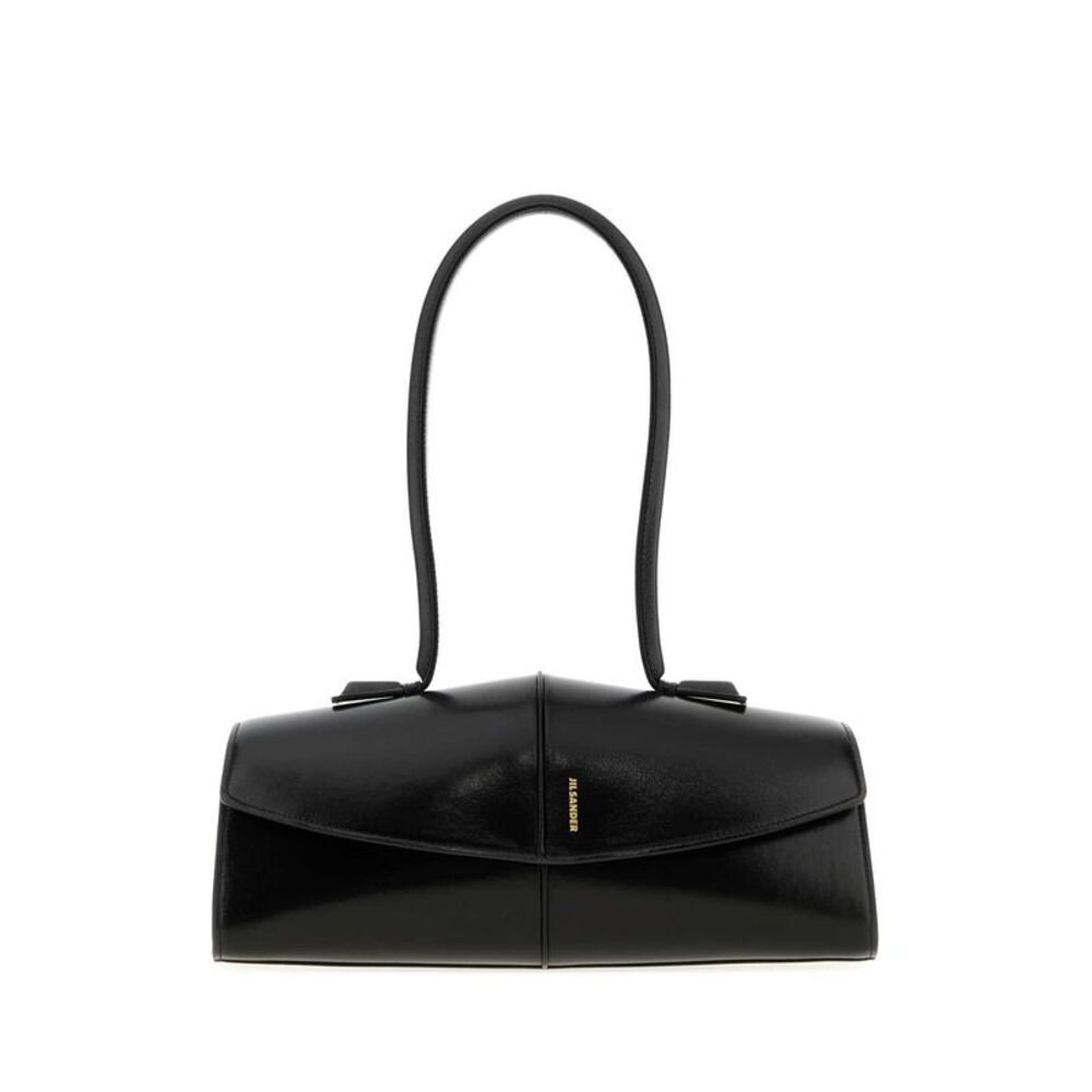 Jil Sander Women Black Leather Linea Shoulder Bag